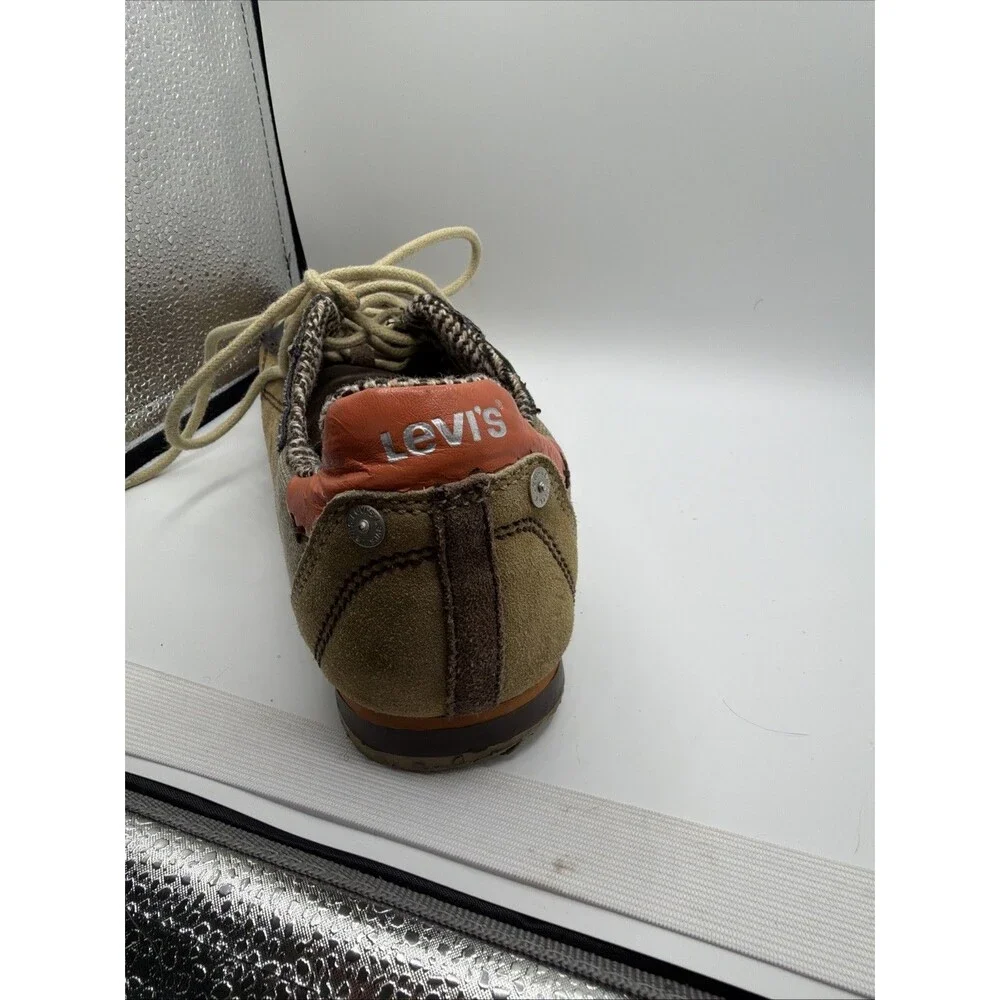 Levi’s Men’s Size 10 EC094 Brown Suede Canvas Tweed Mix Casual Sneakers